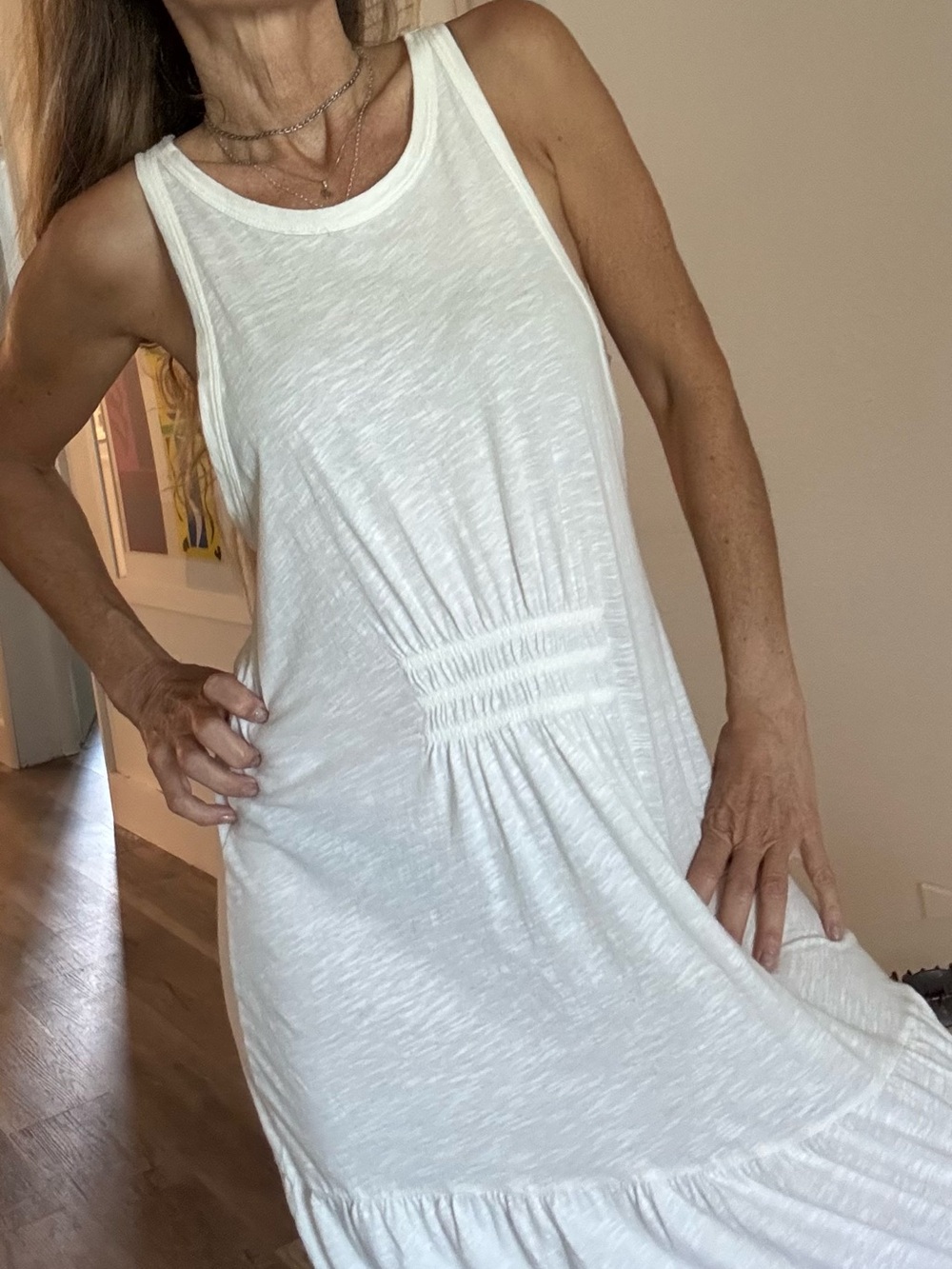 AllSaints White Sleeveless Tiered Maxi Dress - Picture 6 of 8